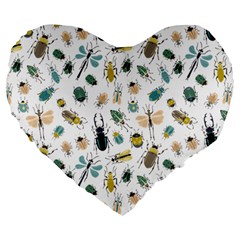 Insect Animal Pattern Large 19  Premium Heart Shape Cushions by Ket1n9