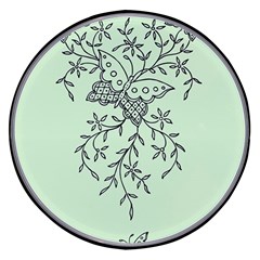 Illustration Of Butterflies And Flowers Ornament On Green Background Wireless Fast Charger(black) by Ket1n9