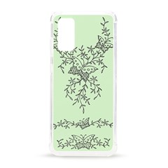 Illustration Of Butterflies And Flowers Ornament On Green Background Samsung Galaxy S20 6 2 Inch Tpu Uv Case by Ket1n9