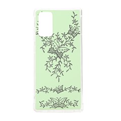 Illustration Of Butterflies And Flowers Ornament On Green Background Samsung Galaxy Note 20 Tpu Uv Case by Ket1n9