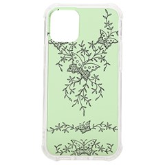 Illustration Of Butterflies And Flowers Ornament On Green Background Iphone 12 Mini Tpu Uv Print Case	 by Ket1n9