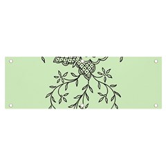 Illustration Of Butterflies And Flowers Ornament On Green Background Banner And Sign 6  X 2  by Ket1n9