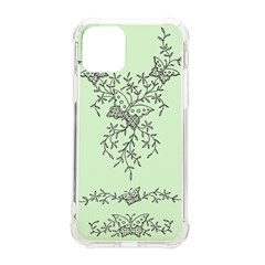 Illustration Of Butterflies And Flowers Ornament On Green Background Iphone 11 Pro 5 8 Inch Tpu Uv Print Case by Ket1n9