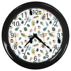 Insect Animal Pattern Wall Clock (black) by Ket1n9