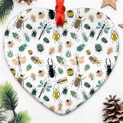 Insect Animal Pattern Heart Ornament (two Sides) by Ket1n9