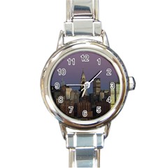 Skyline-city-manhattan-new-york Round Italian Charm Watch by Ket1n9