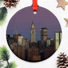 Skyline-city-manhattan-new-york Ornament (round) by Ket1n9