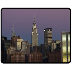 Skyline-city-manhattan-new-york Fleece Blanket (medium) by Ket1n9