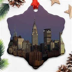 Skyline-city-manhattan-new-york Ornament (snowflake) by Ket1n9