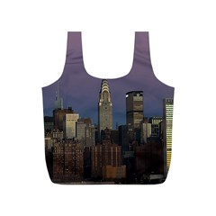 Skyline-city-manhattan-new-york Full Print Recycle Bag (s) by Ket1n9