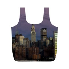 Skyline-city-manhattan-new-york Full Print Recycle Bag (m) by Ket1n9