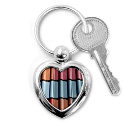 Shingle-roof-shingles-roofing-tile Key Chain (heart) by Ket1n9