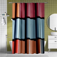 Shingle-roof-shingles-roofing-tile Shower Curtain 48  X 72  (small)  by Ket1n9