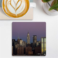 Skyline-city-manhattan-new-york Uv Print Square Tile Coaster  by Ket1n9