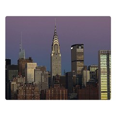 Skyline-city-manhattan-new-york Premium Plush Fleece Blanket (large) by Ket1n9