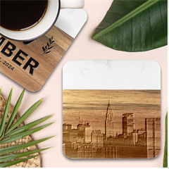 Skyline-city-manhattan-new-york Marble Wood Coaster (square) by Ket1n9