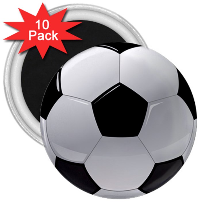 Soccer Ball 3  Magnets (10 pack) 