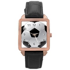 Soccer Ball Rose Gold Leather Watch  by Ket1n9