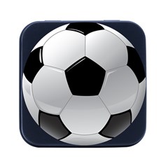 Soccer Ball Square Metal Box (black)