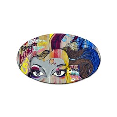 Graffiti-mural-street-art-painting Sticker (oval) by Ket1n9