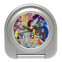 Graffiti-mural-street-art-painting Travel Alarm Clock by Ket1n9