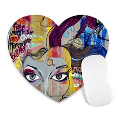 Graffiti-mural-street-art-painting Heart Mousepad by Ket1n9