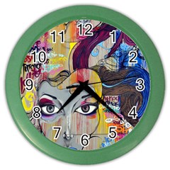 Graffiti-mural-street-art-painting Color Wall Clock by Ket1n9