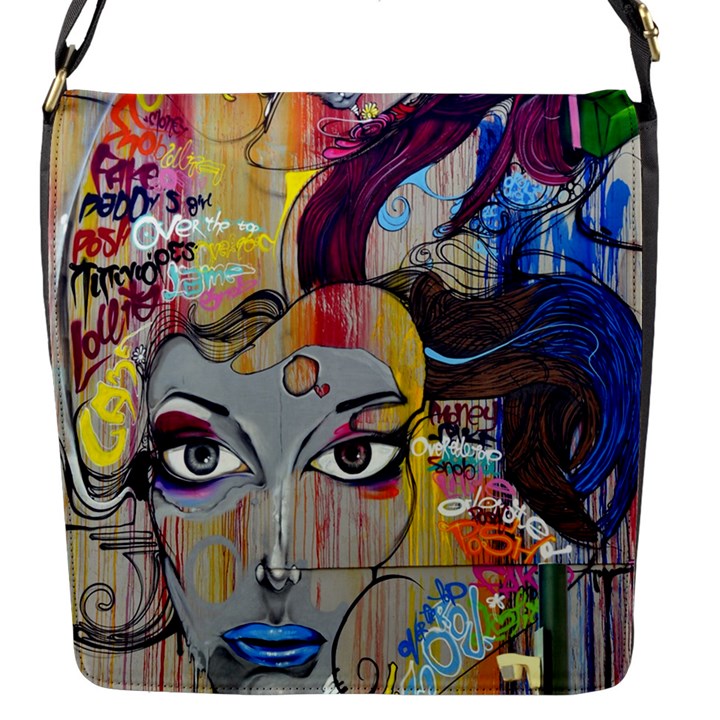 Graffiti-mural-street-art-painting Flap Closure Messenger Bag (S)