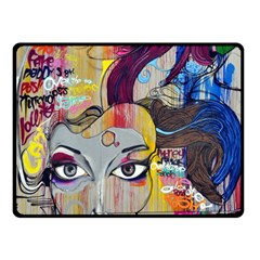 Graffiti-mural-street-art-painting Two Sides Fleece Blanket (small) by Ket1n9