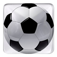 Soccer Ball Square Glass Fridge Magnet (4 Pack)