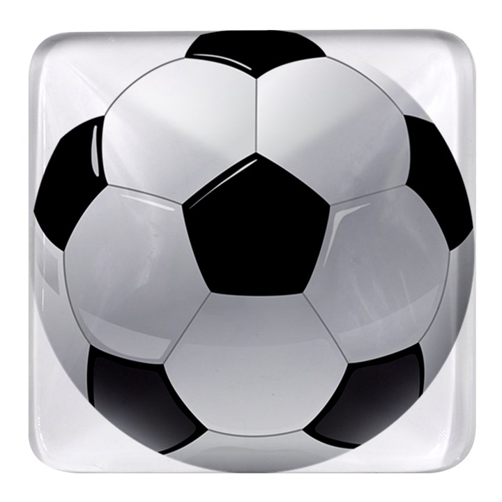 Soccer Ball Square Glass Fridge Magnet (4 pack)