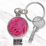 Pink Circuit Pattern Nail Clippers Key Chain Front