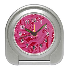 Pink Circuit Pattern Travel Alarm Clock by Ket1n9