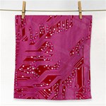 Pink Circuit Pattern Face Towel Front