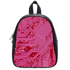 Pink Circuit Pattern School Bag (small) by Ket1n9