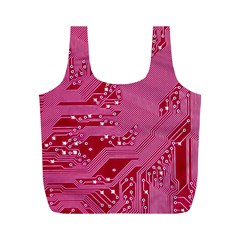 Pink Circuit Pattern Full Print Recycle Bag (m) by Ket1n9