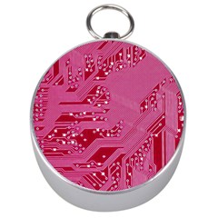 Pink Circuit Pattern Silver Compasses by Ket1n9