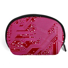 Pink Circuit Pattern Accessory Pouch (large) by Ket1n9