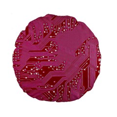 Pink Circuit Pattern Standard 15  Premium Flano Round Cushions by Ket1n9