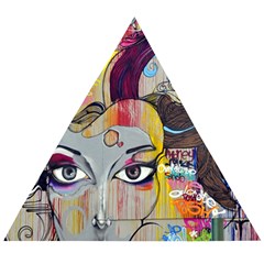 Graffiti-mural-street-art-painting Wooden Puzzle Triangle by Ket1n9