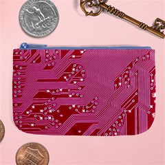 Pink Circuit Pattern Large Coin Purse by Ket1n9