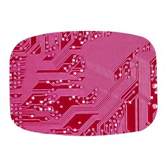 Pink Circuit Pattern Mini Square Pill Box by Ket1n9