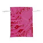 Pink Circuit Pattern Lightweight Drawstring Pouch (M) Front