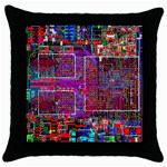 Technology Circuit Board Layout Pattern Throw Pillow Case (Black) Front