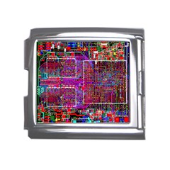 Technology Circuit Board Layout Pattern Mega Link Italian Charm (18mm) by Ket1n9