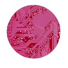 Pink Circuit Pattern Mini Round Pill Box (pack Of 3) by Ket1n9