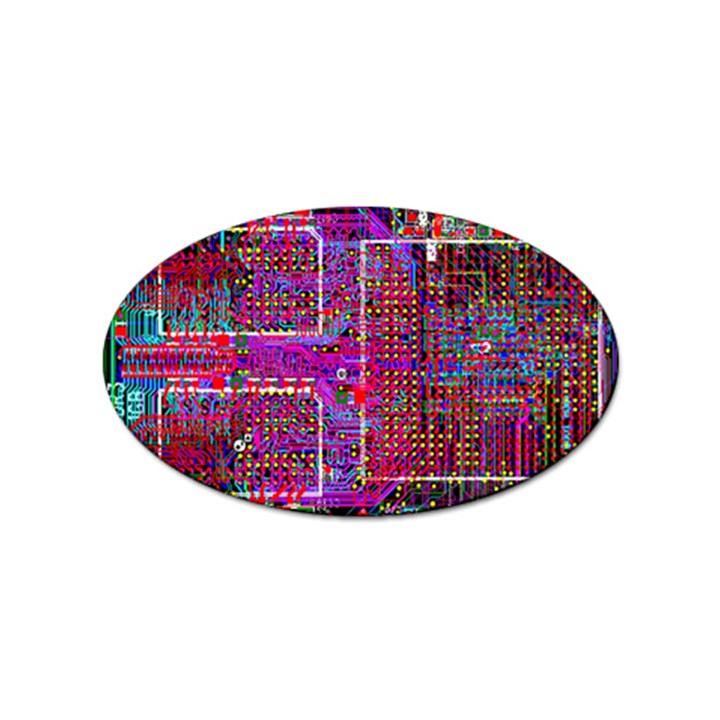 Technology Circuit Board Layout Pattern Sticker Oval (100 pack)