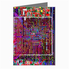 Technology Circuit Board Layout Pattern Greeting Card by Ket1n9