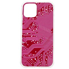 Pink Circuit Pattern Iphone 12 Pro Max Tpu Uv Print Case by Ket1n9