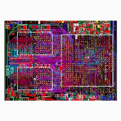 Technology Circuit Board Layout Pattern Large Glasses Cloth by Ket1n9